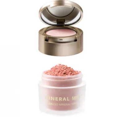 Senna Cosmetics Mineral Mix, Blush & Tint 2 in 1 (Mineralny sypki róż+prasowany różowy rozświetlacz)