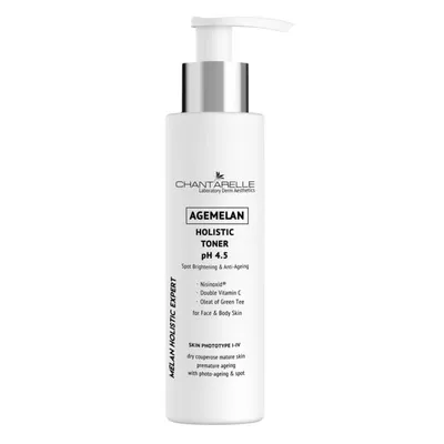 Chantarelle Agemelan, Holistic Toner (Tonik pH 4,5 rozjaśniający i odmładzający dla skóry z przebarwieniami)
