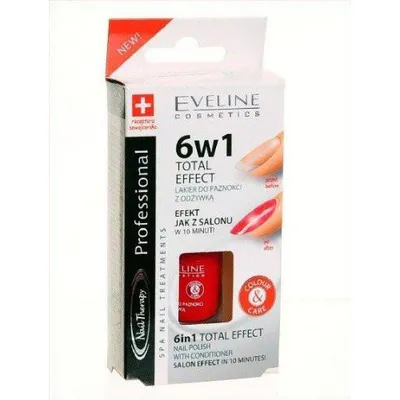 Eveline Cosmetics Nail Therapy Professional, 6 w 1 Total Effect (Lakier do paznokci z odżywką)