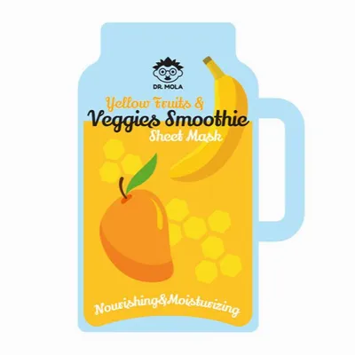 Dr. Mola Yellow Fruits & Veggies Smoothie Sheet Mask (Maseczka w płachcie odżywczo - nawilżająca)