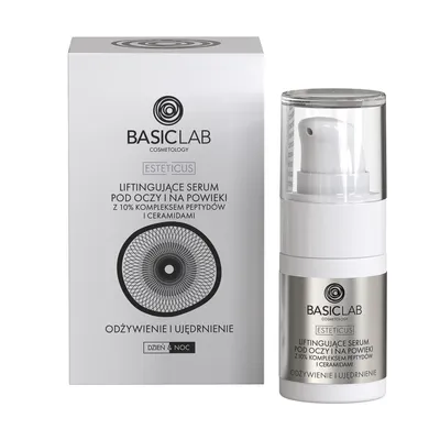 BasicLab Dermocosmetics Liftingujące serum pod oczy i na powieki z 10%  kompleksem peptydów i ceramidami