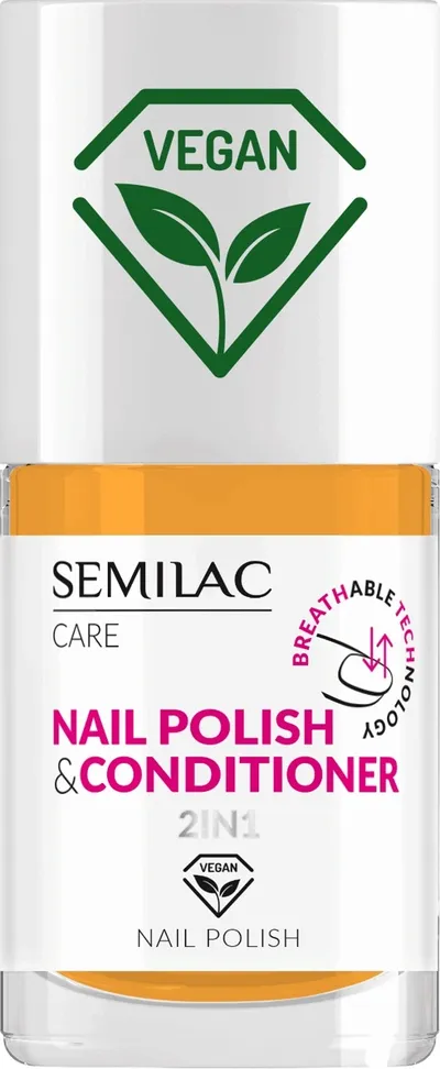 Semilac Care, Nail Polish & Conditioner 2in1 (Lakier klasyczny z odżywką 2w1)