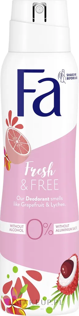 Fa Fresh & Free Grapefruit & Lychee 48h Deodorant Spray  (Dezodorant w sprayu `Grejpfrut i Liczi`)