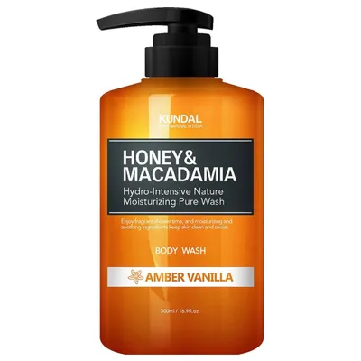 Kundal Honey & Macadamia Body Wash Amber Vanilla (Bursztynowa Wanilia, Żel pod prysznic)