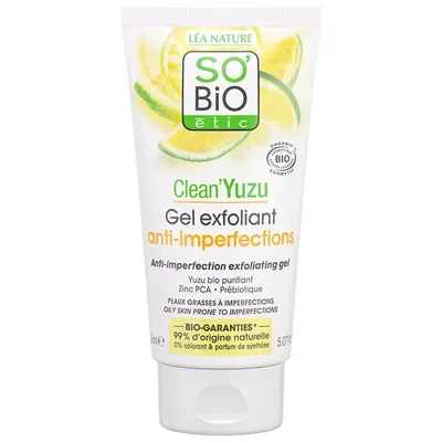 SO'BiO Etic Clean'Yuzu, Gel Exfoliant Anti-imperfections (Żel peelingujący przeciw niedoskonałościom)