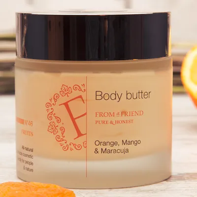 From a friend Body Butter Orange, Mango & Maracuja (Masło do ciała `Pomarańcza, mango & marakuja`)