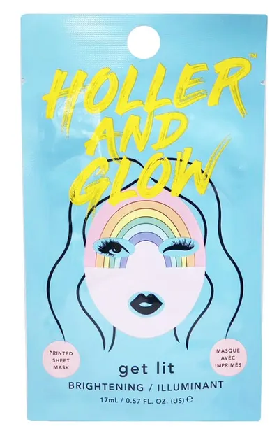 Holler and Glow Get Lit, Eye Mask (Rozświetlająca maseczka w płachcie do twarzy)