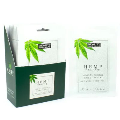 Beauty Formulas Hemp Beauty, Moisturising Sheet Mask (Nawilżająca maska na tkaninie do twarzy z olejem konopnym)