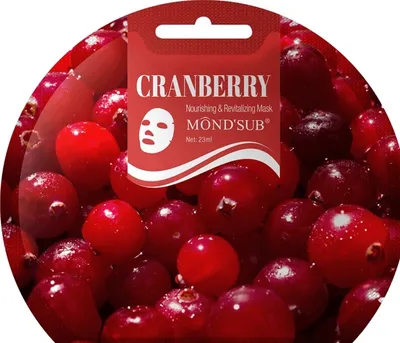 Mond'Sub Cranberry Nourishing & Revitalizing Mask (Maseczka w płachcie odżywczo-rewitalizująca  z żurawiną)