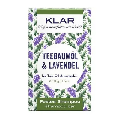 Klar Teebaum & Lavendel Festes Shampoo (Mydło do włosów przeciwłupieżowe `Olejek herbaciany i Lawenda `)