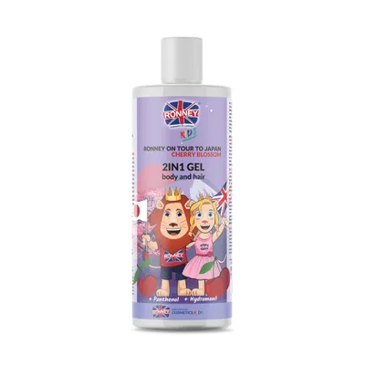 Ronney Kids On Tour To Japan, Cherry Bloosom 2in1 Body & Hair Gel (Delikatny żel do mycia włosów i ciała 2w1 o zapachu wiśniowym)