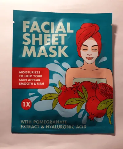Mascot Europe BV Facial Sheet Mask With Pomegranate Extract & Hyaluronic Acid (Maseczka  z wyciągiem z granatu i kwasem hialuronowym)