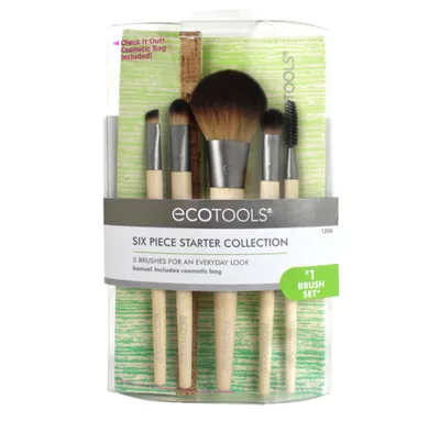 EcoTools Six Piece Starter Collection 1206 (Zestaw 5 podstawowych pędzli do makijażu z kosmetyczką nr 1206)