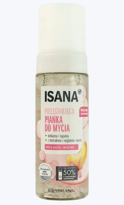 Isana Pielęgnująca pianka do mycia `Ekstrakt z moreli i migdałów`