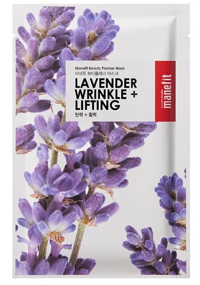 Manefit Beauty Planner Mask, Lavender Wrinkle Plus Lifting (Maska w płachcie `Lawenda`)
