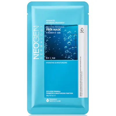 Neogen Dermalogy, Ocean Feeding, Fiber Mask (Maseczka nawilżająca w płacie wykonanym z Cupro wzbogacona wodą morską)