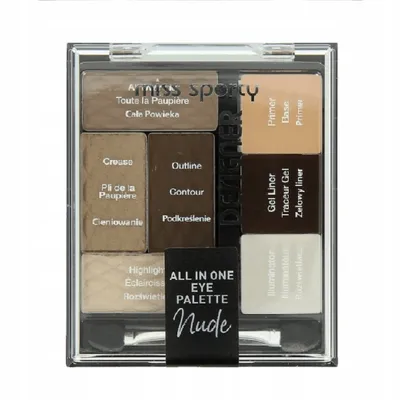 Miss Sporty Designer, Nude, All in One Eye Palette (Paleta cieni do powiek)