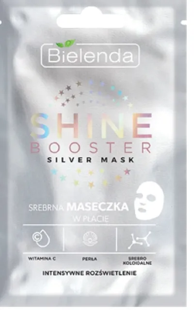 Bielenda Shine Booster Silver Mask, Srebrna maseczka `Intensywne rozświetlenie`