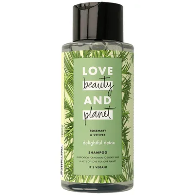 Love Beauty and Planet Delightful Detox, Rosemary & Vetiver Shampoo (Szampon do włosów normalnych i przetłuszczających się z rozmarynem i wetiwerią)