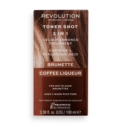 Revolution Haircare Brunette Coffe Liqueur, Toner Shot 3 in 1 (Odżywcza maseczka tonująca 3w1 do odcieni brąz)