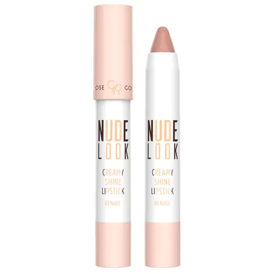 Golden Rose Nude Look, Creamy Shine Lipstick (Kremowa pomadka do ust w kredce)