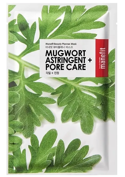 Manefit Beauty Planner Mask, Mugwort Astringent Plus Pore Care (Maska w płachcie `Bylica`)