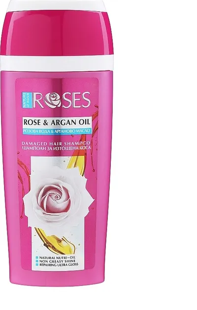 Nature of Agiva Roses, Damaged Hair Shampoo Roses Rose & Argan Oil (Szampon do włosów `Woda różana i olej arganowy`)