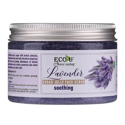 Eco U Choose Naturę, Soothing Lavender Sugar Jelly Face Scrub (Kojąca peelingująca galaretka do twarzy `Lawenda`)