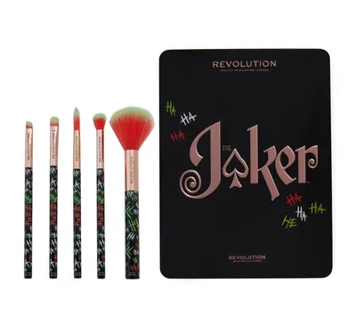 Revolution Beauty (Makeup Revolution) Makeup Revolution x Joker, Put On A Happy Face Brush Set (Zestaw pędzli do makijażu twarzy i oczu)