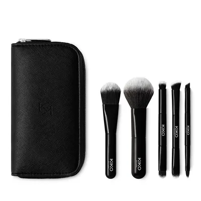 Kiko Milano Travel Brush (Kosmetyczka podróżna z 5 profesjonalnymi pędzlami)
