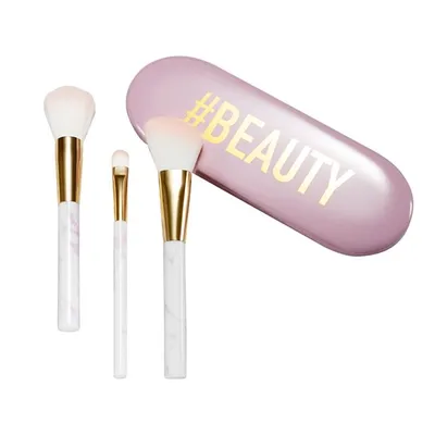 Avon #Beauty, Zestaw 3 pędzli w puszce z marmurowym wzorem