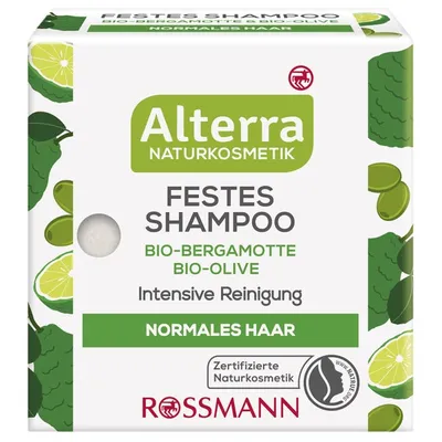 Alterra Festes Shampoo Bio-Bergamotte & Bio-Olive (Szampon w kostce `Bergamotka i oliwka`)