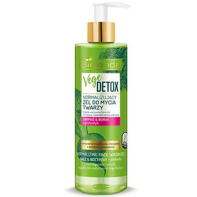 Bielenda Vege detox, Normalizujący żel do mycia twarzy `Jarmuż & burak + prebiotyk`