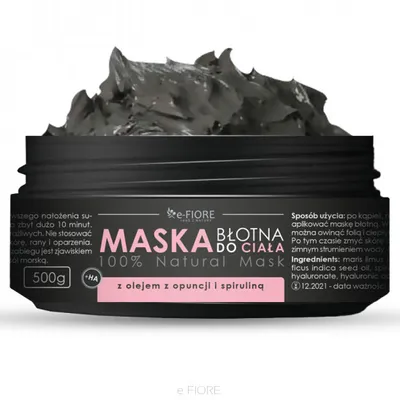 e-Fiore Maska błotna do ciała ze spiruliną, olejem z opuncji i kwasem HA