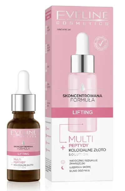 Eveline Cosmetics Skoncentrowana Formuła, Serum multi peptydy + koloidalne złoto `Lifting`
