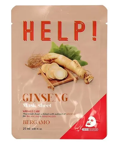 Bergamo Specialist Help! Ginseng Mask Sheet (Maska do twarzy z ekstraktem z imbiru)