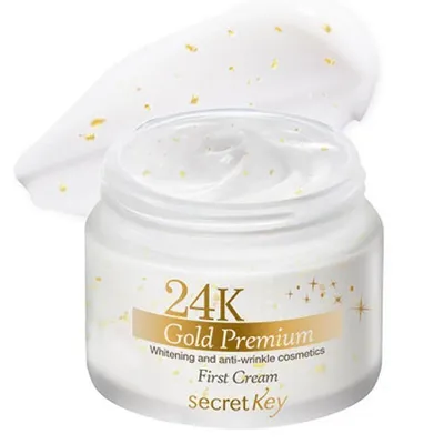Secret Key 24K Gold Premium First Cream (Krem rozjaśniający i przeciwzmarszczkowy z 24k złotem)