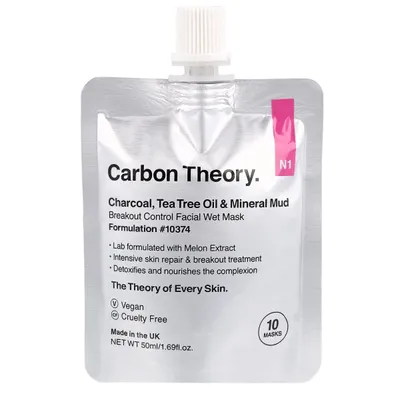 Carbon Theory Charcoal Tea Tree Oil & Mineral Mud, Breakout Control, Facial Wet Mask (Błotna maseczka z minerałami)