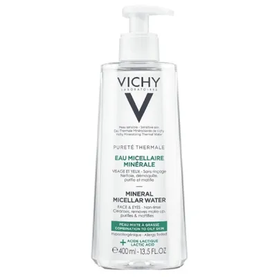 Vichy Purete Thermale,  Eau Micellaire Minerale (Mineralny płyn micelarny dla skóry mieszanej i tłustej)