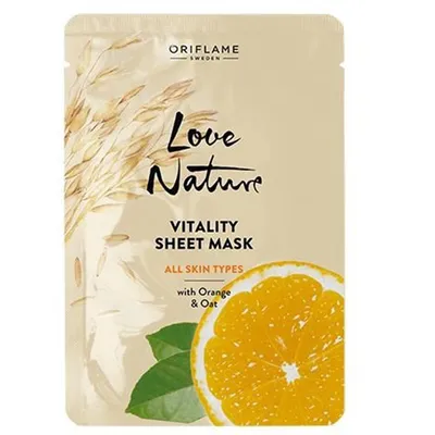 Oriflame Love Nature, Vitality Sheet Mask (Rewitalizująca maseczka do twarzy w płachcie)