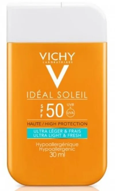 Vichy Ideal Soleil, Ultra Leger & Frais [Ultra Light & Fresh] SPF 50 (Ultralekki krem opalający do ciała i twarzy)