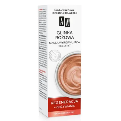 AA Color Detox,  Glinka różowa, Maska wyrównująca koloryt