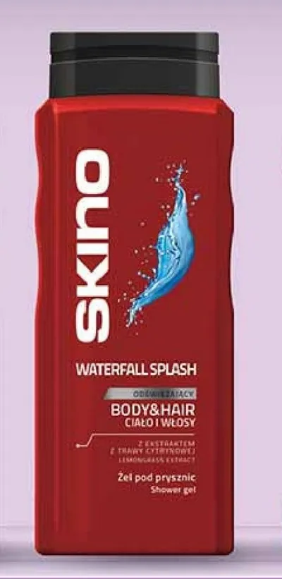 Skino Waterfall Splash Body & Hair Shower Gel (Żel pod prysznic i szampon do włosów z ekstraktem z trawy cytrynowej)