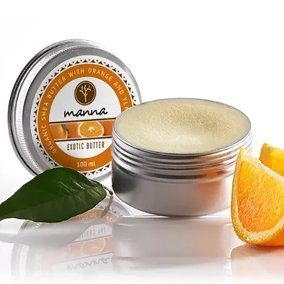 Manna Kosmetyki Naturalne Masło Shea o zapachu słodkiej pomarańczy i ylang-ylang