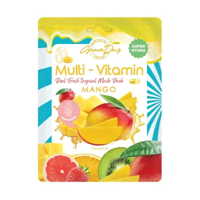 Grace Day Multi-Vitamin, Real Fresh Tropical Mask Pack, Mango (Maska w płachcie `Mango`)