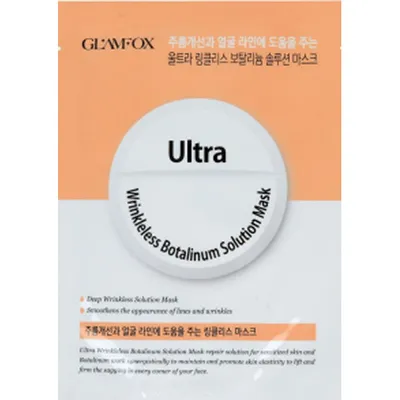Glamfox Ultra, Wrinkleless Peptide Solution Mask (Przeciwzmarszczkowa peptydowa maska w płachcie do skóry dojrzałej, ze zmarszczkami)