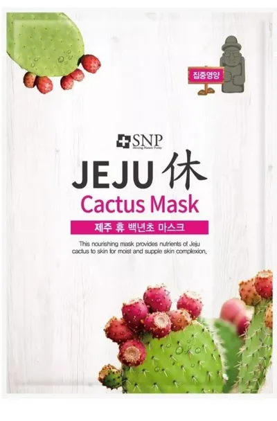 SNP Jeju Rest Cactus Mask (Odżywcza maska w płachcie z ekstraktem z kaktusa)