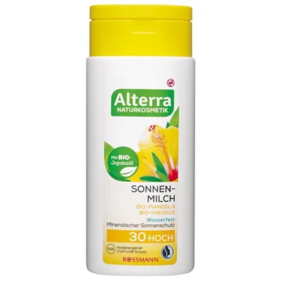 Alterra Sonnenmilch Bio-Mandel & Bio-Hibiskus  SPF 30 (Mleczko do opalania)