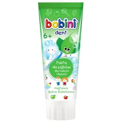 Bobini Dent, Pasta do zębów 6+ `Miętowa guma balonowa`
