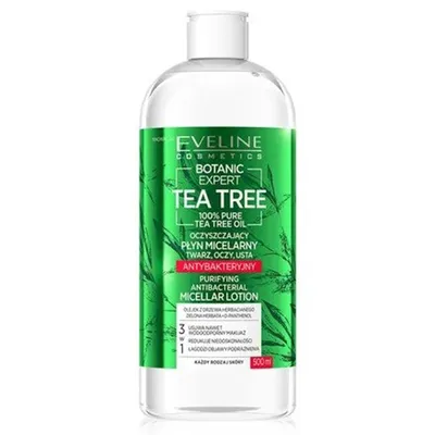 Eveline Cosmetics Botanic Expert Tea Tree, Oczyszczający płyn micelarny antybakteryjny